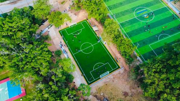 Vista aérea de las canchas de fútbol de El Molino